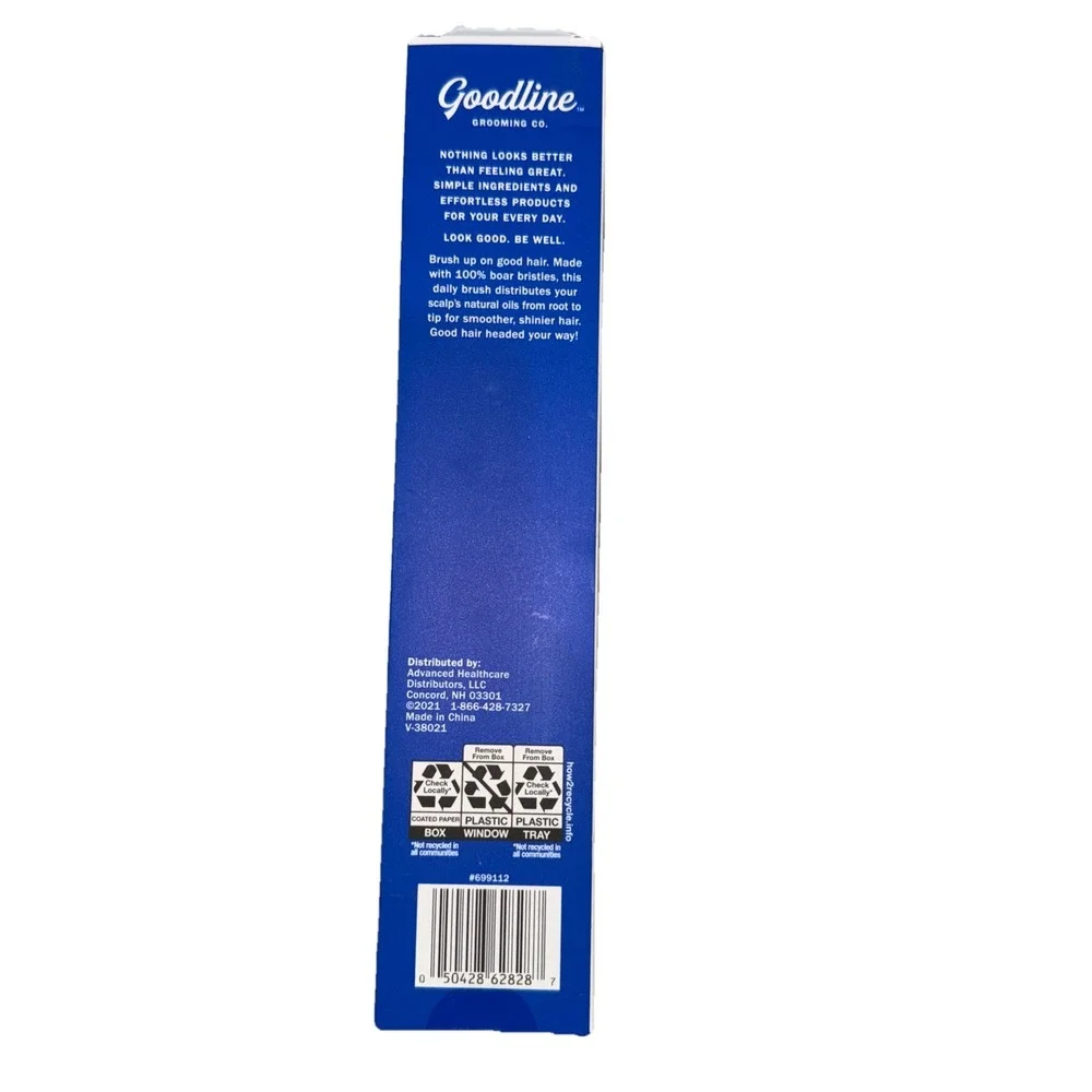 HAIR BRUSH 100% BOAR BRISTLES ALL Purpose HAIR TYPE BLUE  GOODLINE BRUSH‎